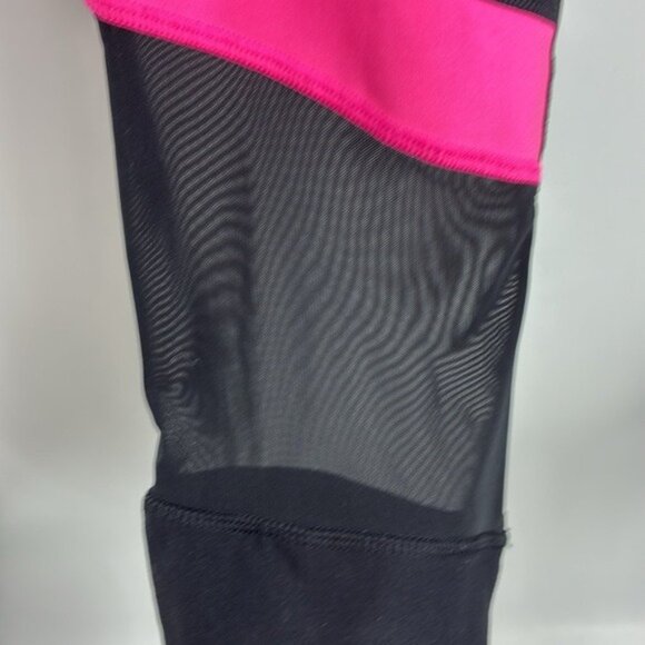 RBX Capri Leggings Womens Size M Black Pink Athletic Workout Pants Mesh Panel - Picture 3 of 5